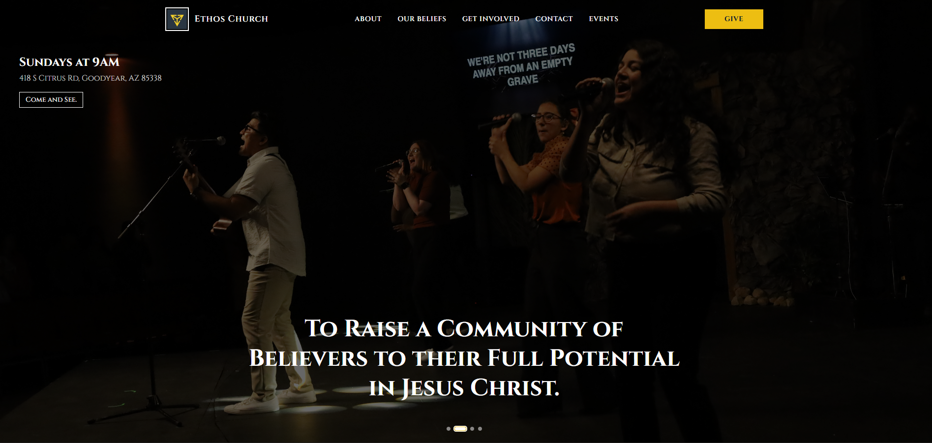 Ethos Church website preview